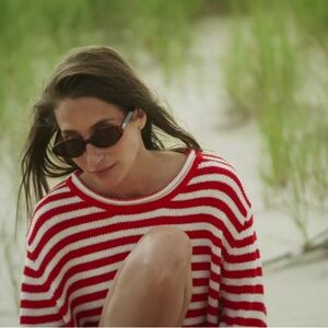 Amanda Batula Red and White Stripe Sweater